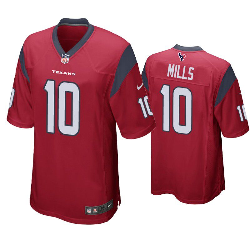 Men Houston Texans 10 Davis Mills Nike Red Game NFL Jersey